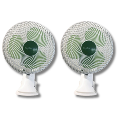 2x 9" Two Speed Oscillating Clip Fans for Grow Tent or Desk-Off Grid Living Supplies