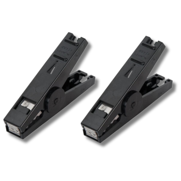 2x Black Alligator Clips for Electric Fence Energiser Connection - Thunderbird-Off Grid Living Supplies Australia