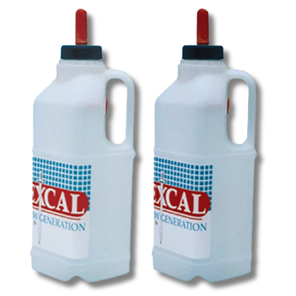 2x Bottle Teat Feeders with Excal Toppers for for Lambs & Calves-Off Grid Living Supplies Australia