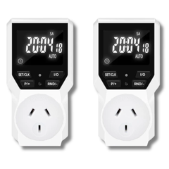 2x Digital Timer AU Plug with Random Function for Hydroponics-Off Grid Living Supplies