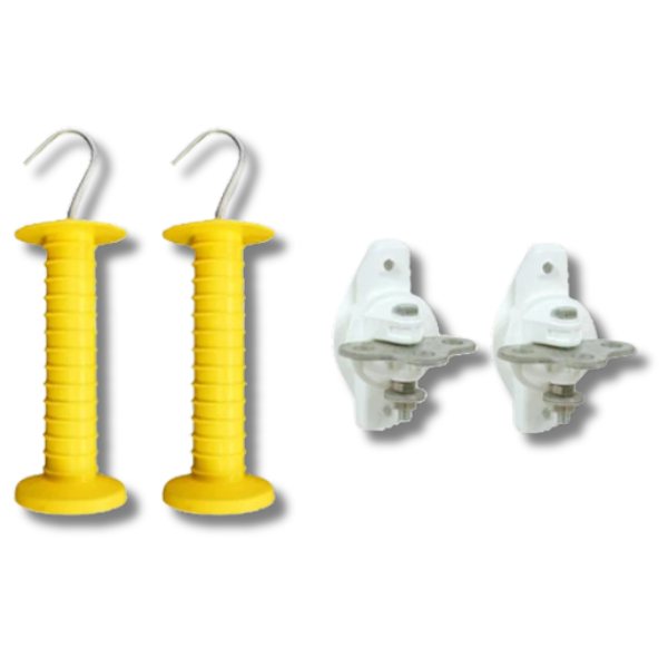 2x Gate Handles with Spring & Waterproof Anchors for Electric Fence-Off Grid Living Supplies Australia