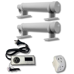 2x Hydroponic Tube Heater 120W with Thermostat Controller & Adapter-Off Grid Living Supplies