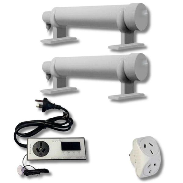 2x Hydroponic Tube Heater 120W with Thermostat Controller & Adapter-Off Grid Living Supplies