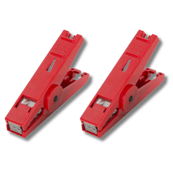 2x Red Alligator Clips for Electric Fence Energiser Connection - Thunderbird-Off Grid Living Supplies Australia