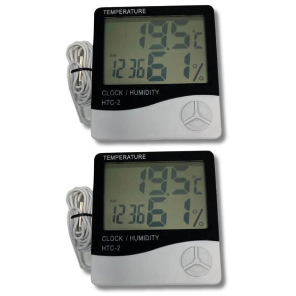 2x Temperature & Humidity Meters with Electronic LCD Display for Grow Tents-Off Grid Living Supplies