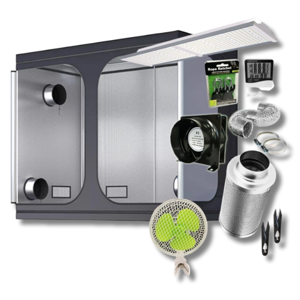 2x1x2m Grow Tent LED 200W Board Light 6 Inch Carbon Filter Fan Ventilation Kit-Off Grid Living Supplies