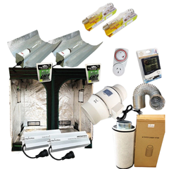 2x2x2m Grow Tent System with 2x 600W Digital Ballast Lights and Fan Filter-Off Grid Living Supplies