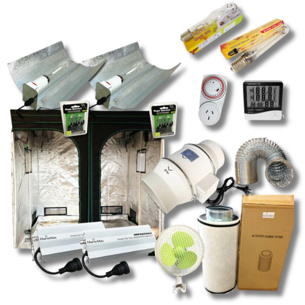 2x2x2m Grow Tent System with 600W Digital Ballast Light, Fan and Filter-Off Grid Living Supplies