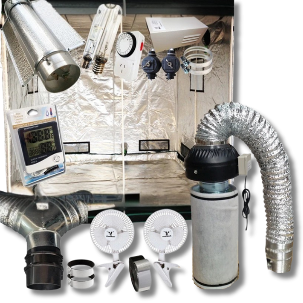 2x2x2m Grow Tent with 4x 600W Cool Tube HPS / MH Lights, Fans and Filter Kit-Off Grid Living Supplies