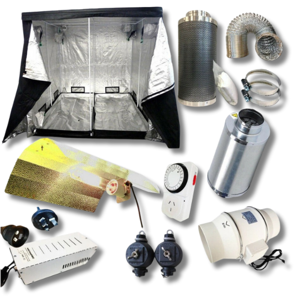 2x2x2m Mylar Grow Tent with 600W HPS Lighting Complete Hydroponic Combo-Off Grid Living Supplies
