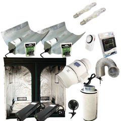 2x600W Dimmable Lighting 2x2m Grow Tent Fan Filter Hydroponics System-Off Grid Living Supplies
