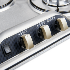 3 Burner Gas Stove With Safety Glass Lid For Caravan & RVs-Off Grid Living Supplies Australia