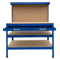 3-Layer Work Bench with Tool Shelf - Blue-Off Grid Living Supplies Australia