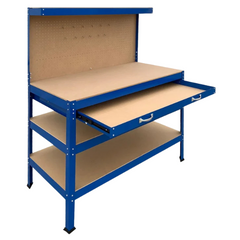 3-Layer Work Bench with Tool Shelf - Blue-Off Grid Living Supplies Australia