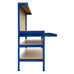 3-Layer Work Bench with Tool Shelf - Blue-Off Grid Living Supplies Australia