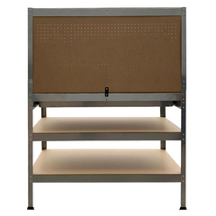 3-Layer Work Bench with Tool Shelf - Silver-Off Grid Living Supplies Australia