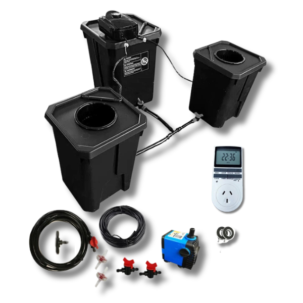 3 Pot 27L Square DWC Deep Water Culture System-Off Grid Living Supplies