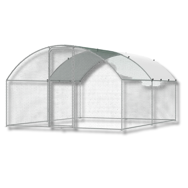 3 x 4 x 2m Metal Chicken Coop Walk-In Run with Waterproof Cover-Off Grid Living Supplies Australia