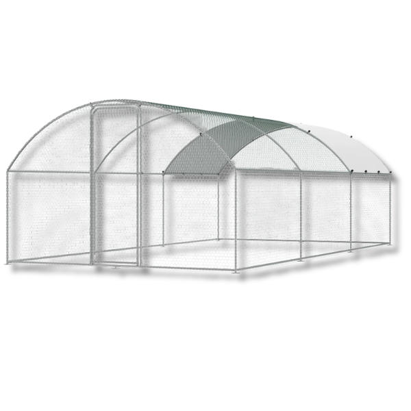 3 x 6 x 2m Metal Chicken Coop Walk-In Run with Waterproof Cover-Off Grid Living Supplies Australia