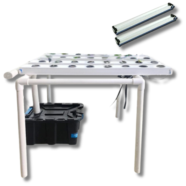 32 Cell Hydroponic 4x1m NFT Channel System with 72W LED Bar Grow Light-Off Grid Living Supplies