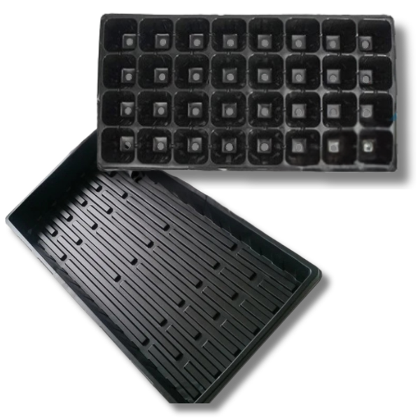 32 Cell Propagation Tray with Grow Cubes and Black Base-Off Grid Living Supplies