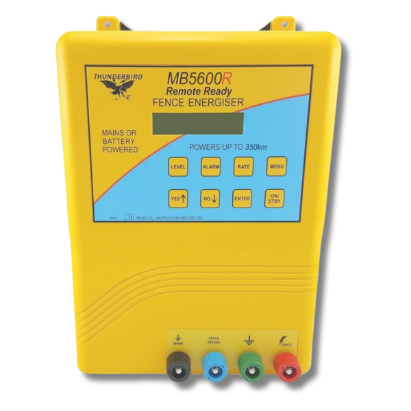 350km MB5600R Mains & Battery Electric Fence Energiser - Thunderbird-Off Grid Living Supplies Australia