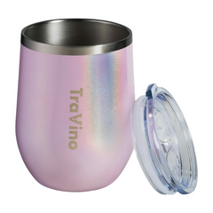 355ml Insulated Wine Cup Stemless Pink-Off Grid Living Supplies Australia