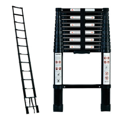 3.8m Foldable Telescopic Ladder + Carry Bag Black-Off Grid Living Supplies Australia