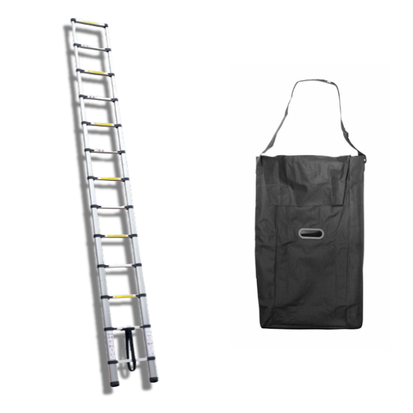 3.8m Foldable Telescopic Ladder + Carry Bag-Off Grid Living Supplies Australia