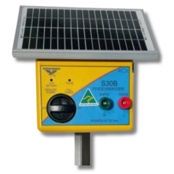 3km S30B Solar Powered Electric Fence Energiser Charger for Farm Use - Thunderbird-Off Grid Living Supplies Australia