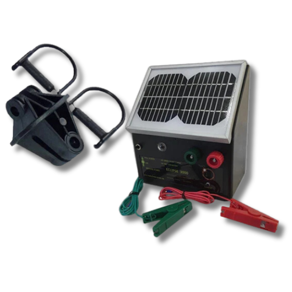 3km Solar Electric Fence Energiser Eclipse 3000 for Steel Posts with Pinlocks - Thunderbird-Off Grid Living Supplies Australia