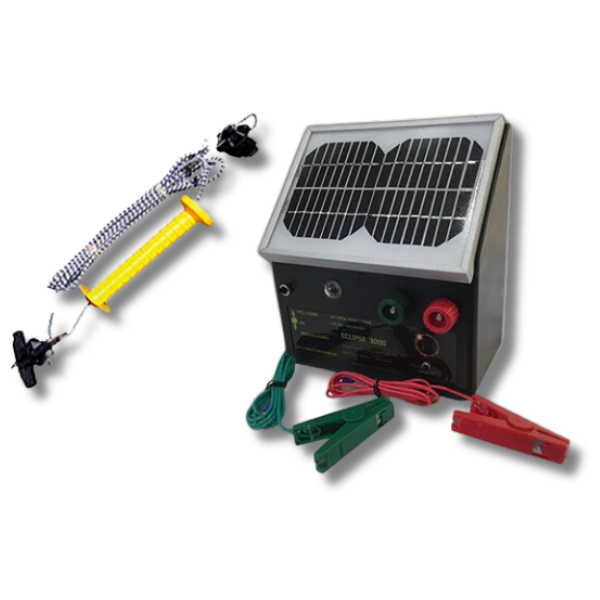 3km Solar Electric Fence Energiser with 7m Bungee Gate - Thunderbird Eclipse 3000-Off Grid Living Supplies Australia
