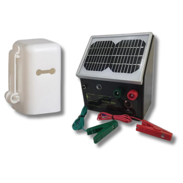 3km Solar Electric Fence Energiser with Post Caps - Thunderbird Eclipse 3000-Off Grid Living Supplies Australia