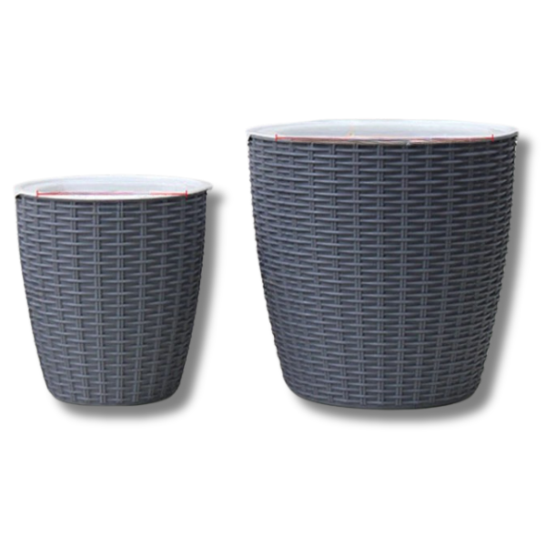 3pcs Self-Watering Plant Flower Pot Planter Indoor Plastic Pots Grey A305-Off Grid Living Supplies