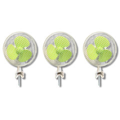3x 180mm Two Speed Oscillating Clip Fans for Grow Tent Poles-Off Grid Living Supplies