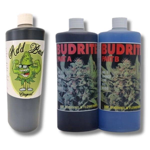 3x 1L A&B Growth & Flowering Nutrient with Add Bud Enhancer for Hydroponics - Budrite-Off Grid Living Supplies