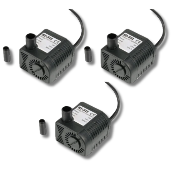 3x 300L/hour Water Pumps for Hydroponic & Aquarium Water Features Max Height 65cm-Off Grid Living Supplies