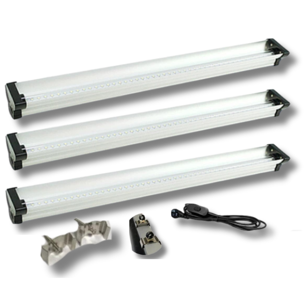 3x 3FT 36W 6400K LED Grow Lights for Microgreens-Off Grid Living Supplies