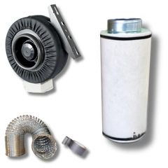 4" 100mm Centrifugal Duct Fan with Ducting & Carbon Filter Ventilation Combo-Off Grid Living Supplies