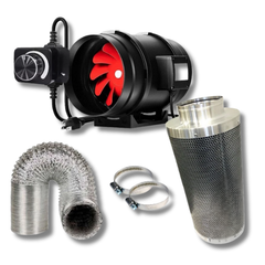 4" 100mm Inline Duct Fan with Speed Controller & Ventilation Kit-Off Grid Living Supplies
