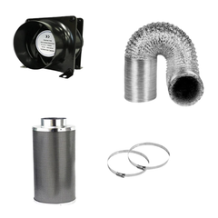4" & 6" Two Speed Axial Fan Ventilation Kit with Carbon Filter & Ducting-Off Grid Living Supplies