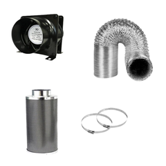 4" & 6" Two Speed Axial Fan Ventilation Kit with Carbon Filter & Ducting-Off Grid Living Supplies