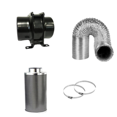 4" & 6" Two Speed Axial Fan Ventilation Kit with Carbon Filter & Ducting-Off Grid Living Supplies