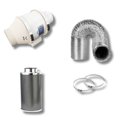 4" & 6" Two Speed Axial Fan Ventilation Kit with Carbon Filter & Ducting-Off Grid Living Supplies