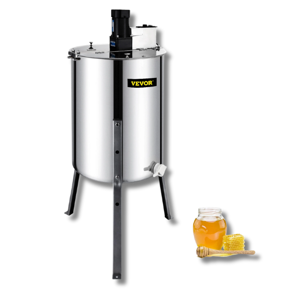 4 Frame Electric Honey Extractor with 120W Motor & 2 Clear Lids-Off Grid Living Supplies Australia