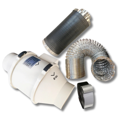 4" Inline Fan with Two Speed Control, Carbon Filter & Ducting Ventilation Kit-Off Grid Living Supplies