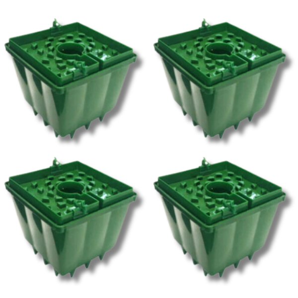 4 Pack 150mm Drip Grow Pot Kits with Webbed Bottom-Off Grid Living Supplies