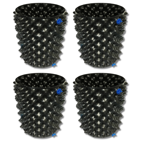 4 Pack Air Pruning 13.2L Grow Pots with Solid Auto Feeding Base-Off Grid Living Supplies