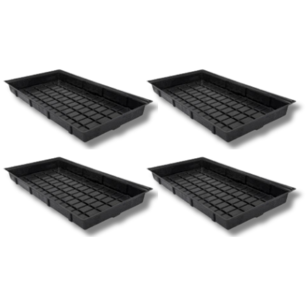 4 Pack Flood Drain System Trays 138x77cm Hydroponic Aquaponic EBB Grow Bed with Fittings-Off Grid Living Supplies