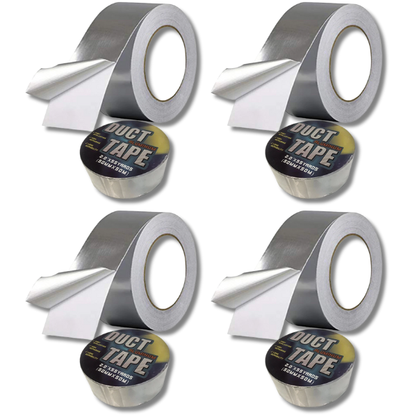 4 Pack Hydroponics Pure Aluminium Foil Adhesive Sealing Duct Tape 50m-Off Grid Living Supplies